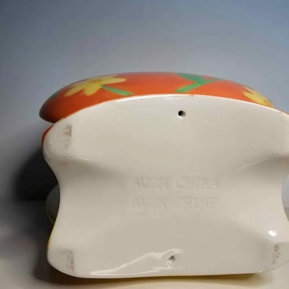 Darling 2004 Avon Luau Flowers Ceramic Floral Napkin Holder